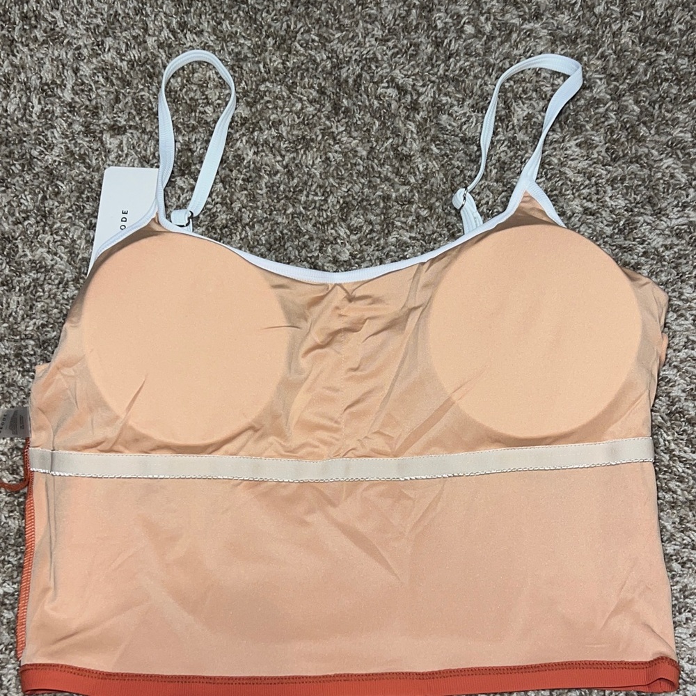 NWT! Geode Coral Swim Set with White Trim (2 tops & bottom!) Super Flattering! - Picture 12 of 15